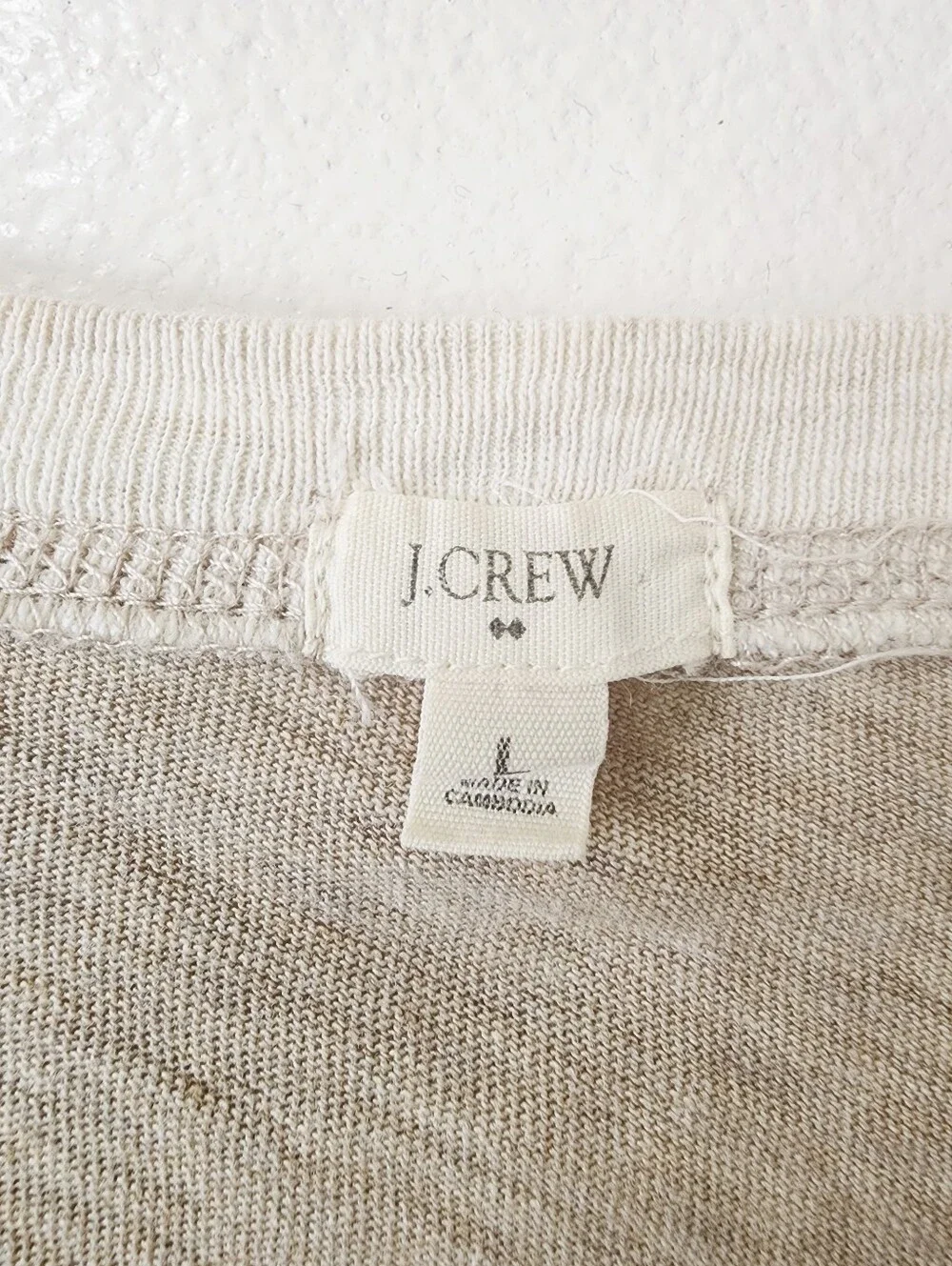 J. Crew Beige Cream Lightweight Pullover Sweater Size L